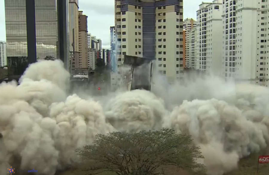 Prédio abandonado é implodido com 75 kg de explosivos em SP